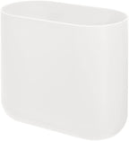 iDesign Small Slim Plastic Bathroom Trash Can, Coconut White | Bedroom by iDesign