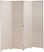 FDW 4-Panel Folding Room Divider | 6ft, Natural | Light & Portable | Bamboo - Image 2