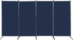 4 Panel Folding Room Divider, Sturdy Frame Freestanding Wall Divider by YASRKML