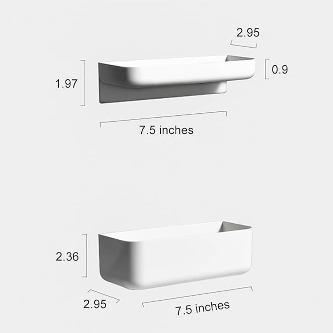 Adhesive Plastic Floating Shelf Stick on Wall Mounted Shower Caddy Shower - Image 6