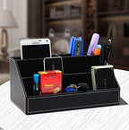 Black PU Leather Remote Controller Holder TV Guide CD DVD Controller Organizer - Image 7