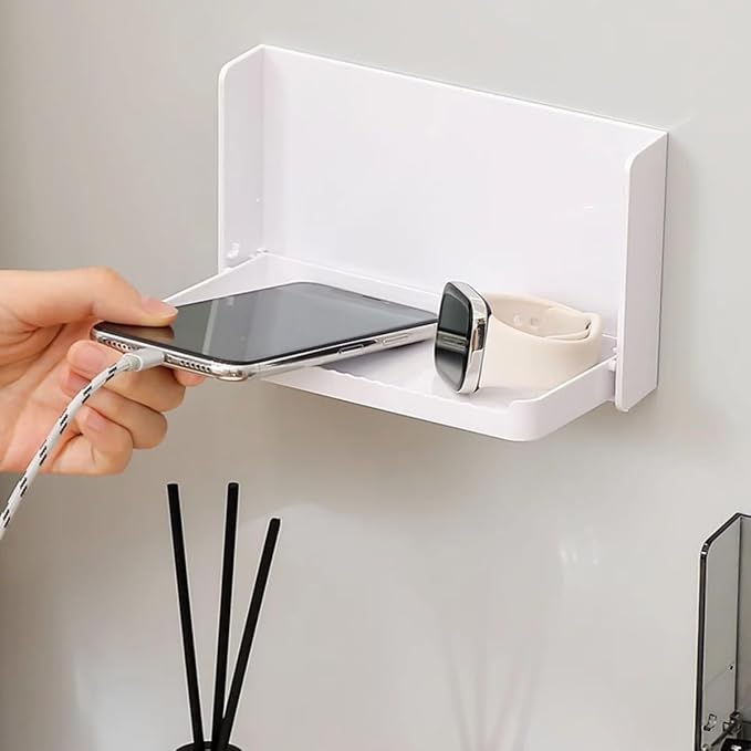 Small Floating Shelf for Wall, Wall Mounted Foldable Adhesive Shelf, Stick On - Image 7