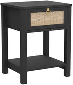 SICOTAS Rattan Nightstand with Storage Shelf, Boho Bedside Table End Table | - Image 5