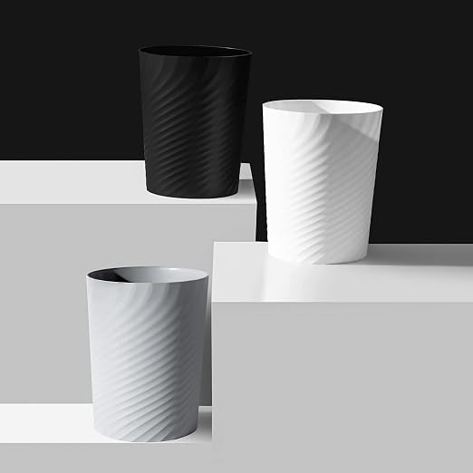 UUJOLY Plastic Small Bathroom Trash Can Wastebasket Garbage Can, Laundry Room - Image 3