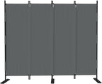 Room Divider 4 Panel Folding Privacy Screen, Portable Small Room Dividers by GOJOOASIS