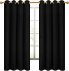 Diraysid 100% Blackout Curtains Black Linen Curtains - Image 2