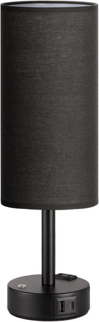 Black Touch Bedside Lamp for Bedroom, Stepless Dimmable, USB A+C, AC Outlet | - Image 9