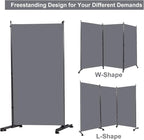 Room Divider 3 Panel Folding Privacy Screen, Round Pad Design Wall Divider | - Image 5