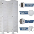 Room Divider Partition 4 Panel Privacy Screen Folding Screen Wood Frame Screen - Image 3