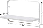 WELLAND White Floating Shelves Set of 2, Small Fold Down Wall Shelf Folding - Image 2