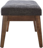 24KF Linen Upholstered Buttons Tufted Entryway Bench - Image 5