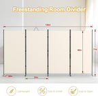 Kokorona 4 Panel Room Divider, 6FT Tall Folding Privacy Screen Wall Dividers - Image 2