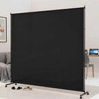 Large Single Panel Room Divider, Thickened Fabric Partition Wall by Unknown