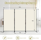 Kokorona 3 Panel Room Divider, 6FT Tall Folding Privacy Screen Wall Dividers - Image 2