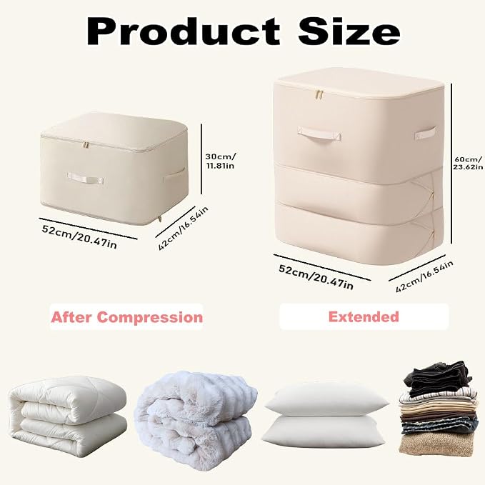 Comforter Storage Bag, Bedding & Blanket Self Compression Storage Organizer | - Image 3