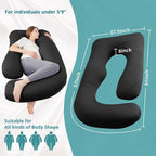 Cooling Pregnancy Pillows for Sleeping, Down Alternative, Removable Cover - Image 2