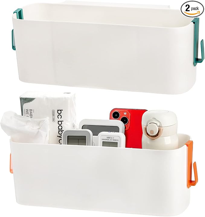 Yopay 2 Pack Bedside Caddy Organizer, Plastic Bunk Bed Shelf, Dorm Bedside by Yopay