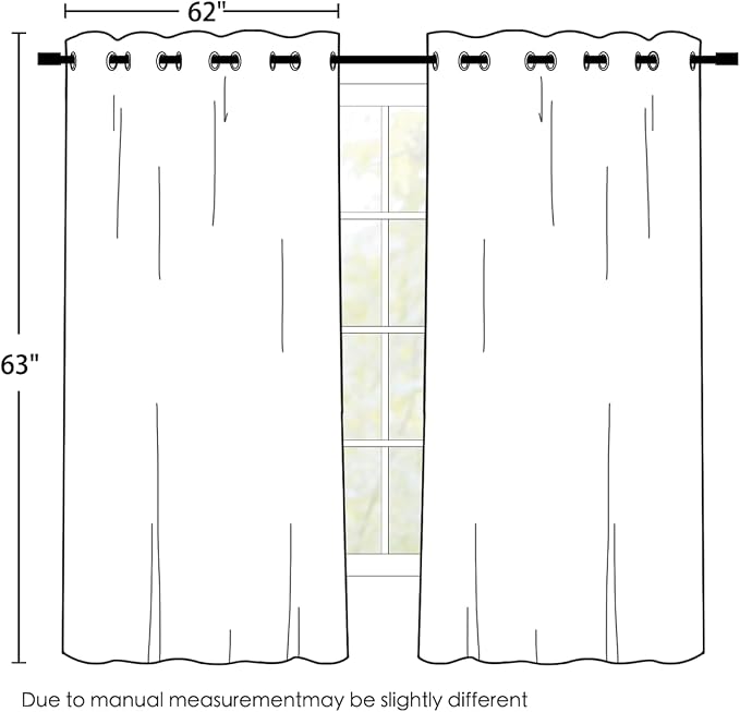 SimpleHome Ombre Black to Grey White Curtains - Image 3