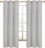 Diraysid 100% Blackout Curtains Light Grey Linen Curtains - Image 7