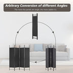 4 Panel Room Divider 6FT Steel Frame Screen Folding Privacy Divider - Image 4