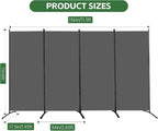 4 Panel Folding Room Divider, Sturdy Frame Freestanding Wall Divider | - Image 5