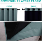 NICETOWN Greyish Blue 100% Blackout Lined Curtains, 2 Thick Layers Completely - Image 5