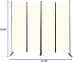 Room Divider 4 Panel-88''Wide, 6FT Room Dividers and Folding Privacy Screens | - Image 8