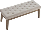 24KF Velvet Upholstered Buttons Tufted Entryway Bench - Image 10