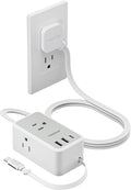TESSAN Small Flat Plug Power Strip, Ultra Thin Extension Cord 5 ft, 1 by TESSAN