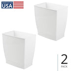 iDesign Small Plastic Bathroom Trash Can, Slim Rectangle - Image 2