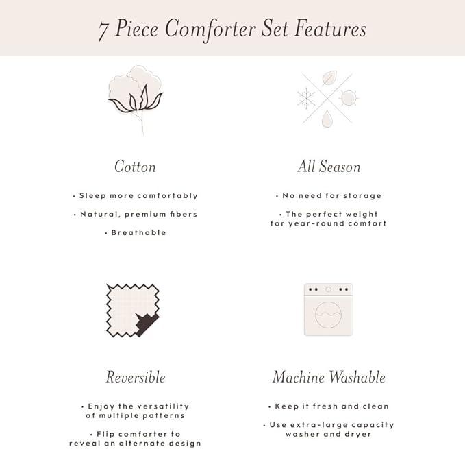 Laura Ashley- King Comforter Set, Cotton Reversible Bedding Set, Includes - Image 4