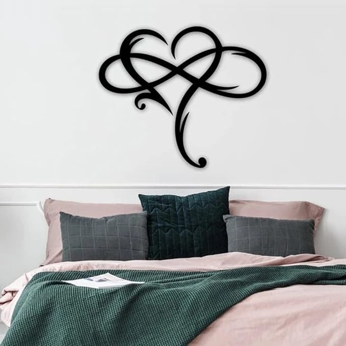 Infinity Heart Wall Decor, Unique Infinity Heart Metal Art Wall Decor Love Sign - Image 5