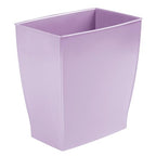 iDesign Small Plastic Bathroom Trash Can, Slim Rectangle Purple | by iDesign