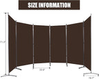 6 Panel Folding Room Divider, Sturdy Frame Freestanding Wall Divider | - Image 6