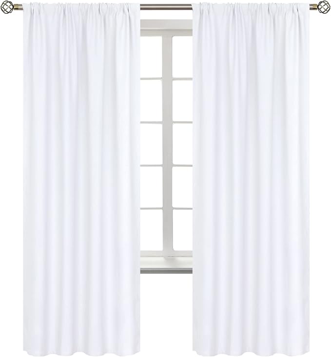 BGment White Curtains 72 Inch Length by BGment