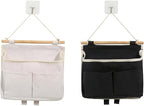 Hanging Storage Organiser 2Pcs Waterproof Wall Hanging Bag Linen Cotton by Alunsito