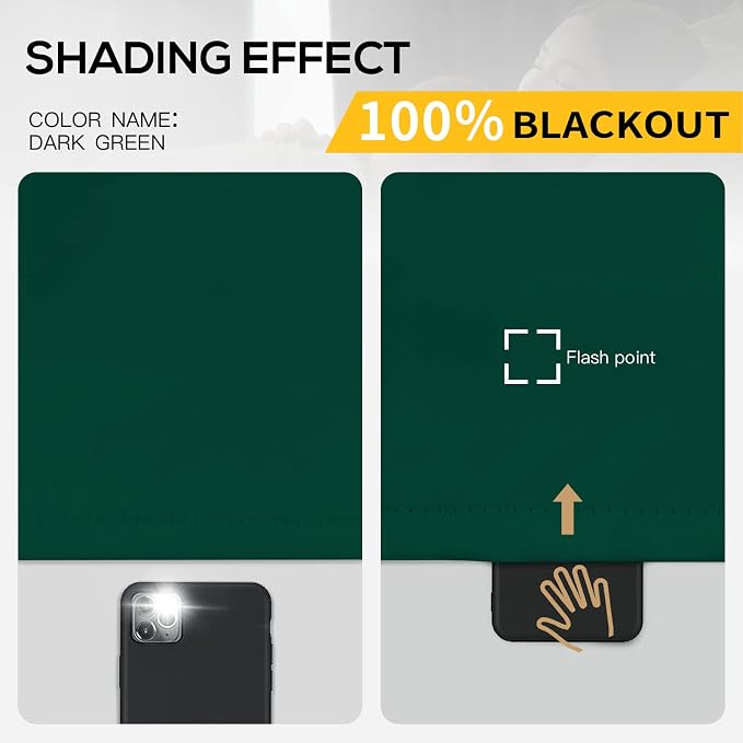 Yakamok Emerald Green Blackout Curtains 72 inches - Image 2