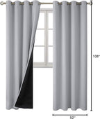 BGment 100% Blackout Curtains 108 Inch Long 2 Panles Set, Thermal Insulated - Image 9