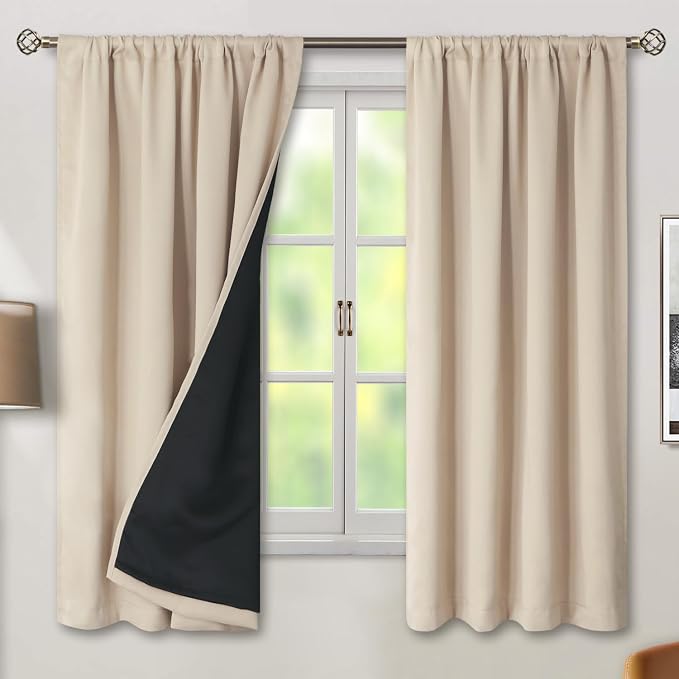 BGment Champagne 100% Blackout Curtains - Image 2