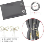 Dark Grey Blackout Curtains Energy Saving Light Blocking Curtains - Image 4