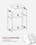 VASAGLE Side Table, Small End Table, Tall Nightstand, Steel Frame | - Image 8