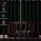 Diraysid Green Grommet Blackout Curtains - Image 3