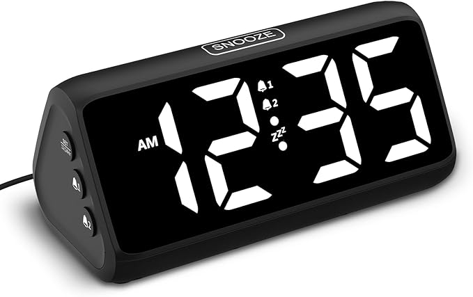 Digital Alarm Clocks for Bedrooms, Loud Alarm Clock by Netzu
