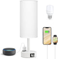 Matte White Bedside Table Lamp for Bedroom by Fenmzeelighting
