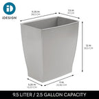 iDesign Small Plastic Bathroom Trash Can, Slim Rectangle - Image 4
