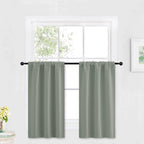 RYB HOME Kitchen Blackout Curtains Over Sink 36 inch Length, Rod Pocket | by RYBHOME