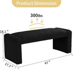 Black Entryway Bench with Solid Wood Frame, Living Room - Image 2