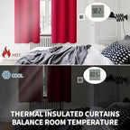 BGment Red Blackout Curtains 48 Inch Length - Image 3