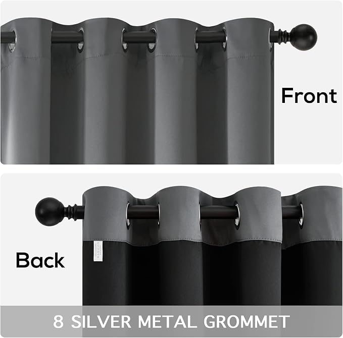 Yakamok Grey Blackout Curtains 72 inches Long - Image 6