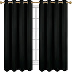 Diraysid Black Grommet Blackout Curtains - Image 2